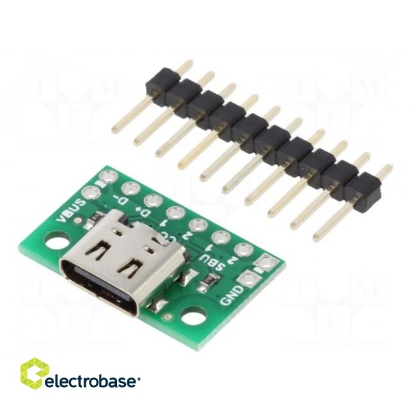 Module: adapter | USB C 2.0 | connectors | 20.32x13.97mm | socket