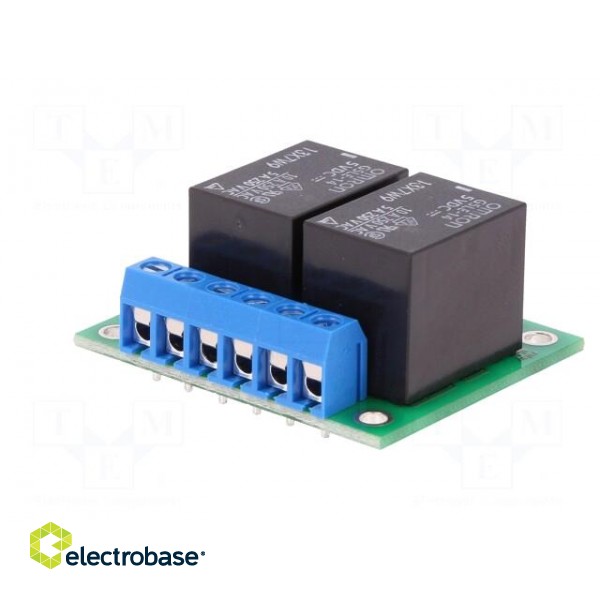 Module: relay | Channels: 2 | 5VDC | max.250VAC | 10A | pin strips,screw image 4