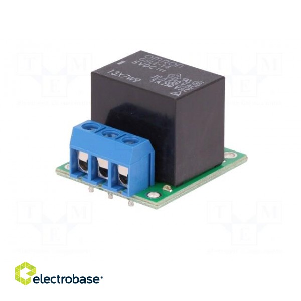 Module: relay | Channels: 1 | 5VDC | max.250VAC | 10A | pin strips,screw paveikslėlis 2