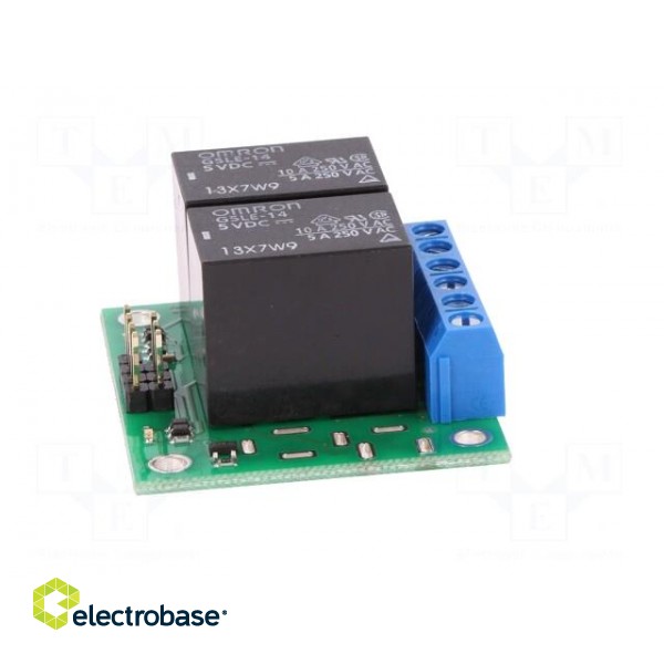 Module: relay | Channels: 2 | 5VDC | max.250VAC | 10A | pin strips,screw image 9