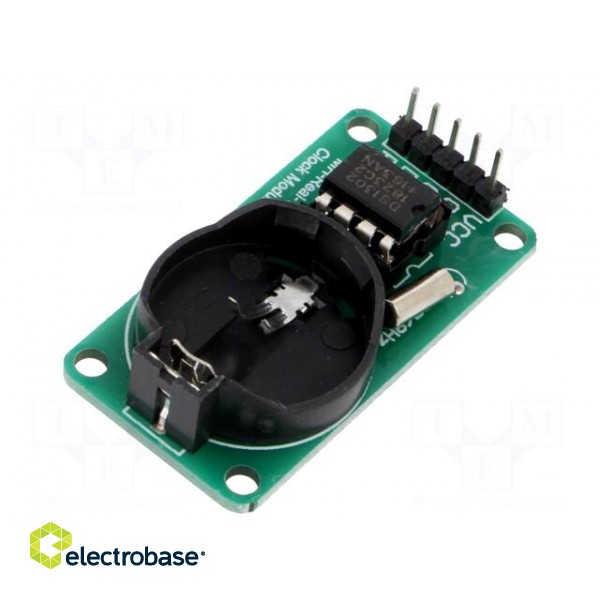 Module: RTC | DS1302 | Serial | 3.3÷5VDC | RTC battery,pin strips