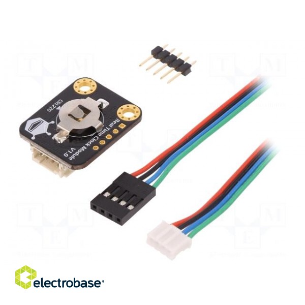 Module: RTC | DS1307 | I2C | 5VDC | Kit: module,wire jumpers | 22x27mm image 2