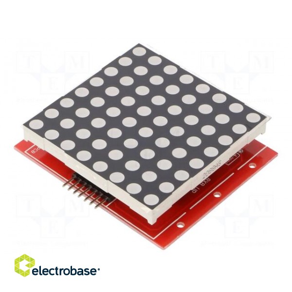 Display: LED | 8x8 | 47x32x12mm | 5VDC | IC: 74HC595 | Display: matrix