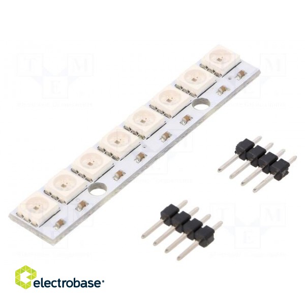 Module: LED | 5VDC | Application: ARDUINO | No.of diodes: 8 | Case: 5050
