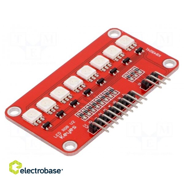 Module: LED | 5VDC | No.of diodes: 8 | Ch: 8 | Colour: RGB | 5050