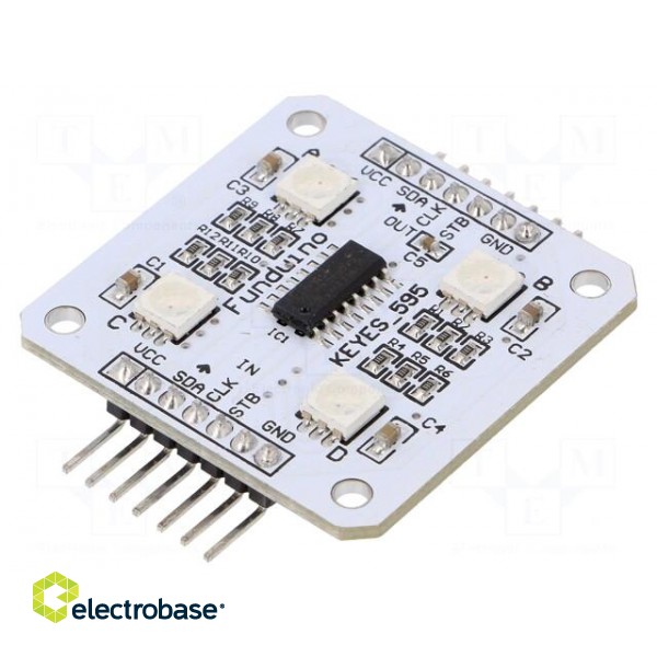 Module: LED | Arduino | No.of diodes: 4 | Colour: RGB | 5050 image 1