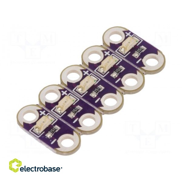 Module: LED | LilyPad | Colour: yellow | metalic holes