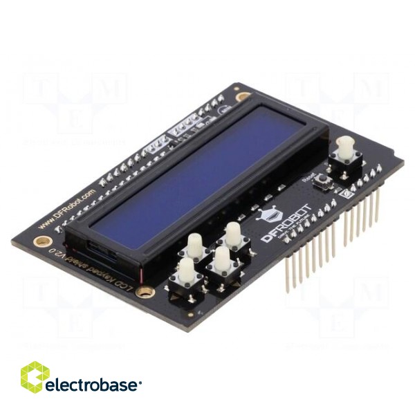 Display: LCD | 16x2 | 87x52x14.8mm | LED | Interface: I2C | pin strips image 1