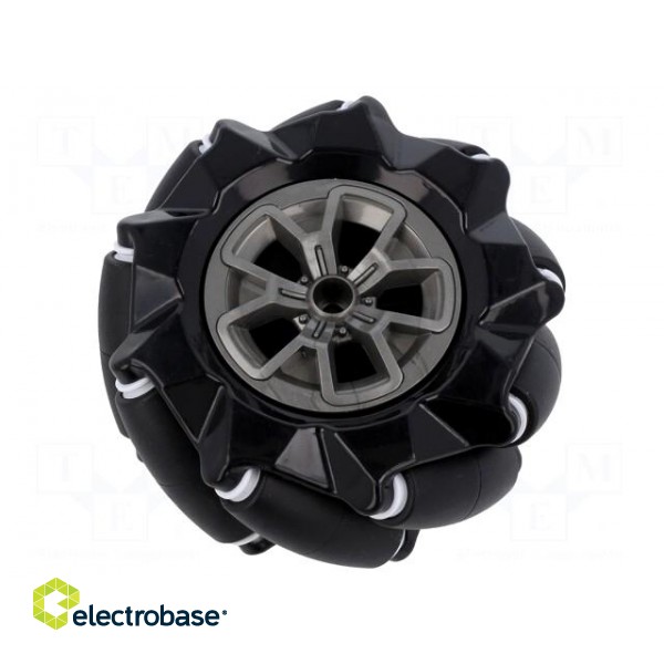 Right wheel | black | screw | Ø: 97mm | Plating: rubber | W: 44.9mm | 1pcs.