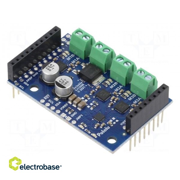 DC-motor driver | Motoron | I2C | Icont out per chan: 2A | Ch: 3