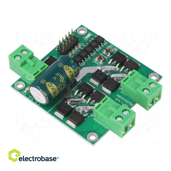 DC-motor driver | Icont out per chan: 7A | Uin mot: 7÷24V | 55x55mm
