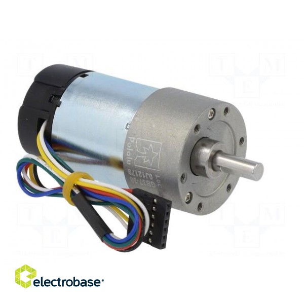 Motor: DC | with gearbox | 24VDC | 3A | Shaft: D spring | 330rpm | Ø: 37mm image 8