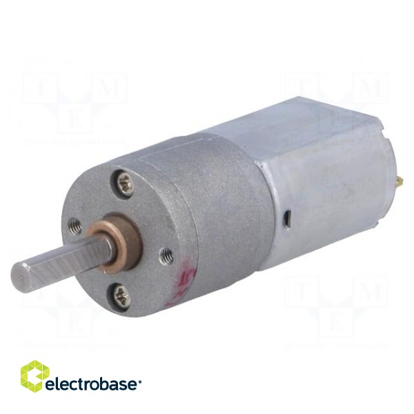 Motor: DC | with gearbox | 6VDC | 2.9A | Shaft: D spring | 120rpm | 125: 1 image 1