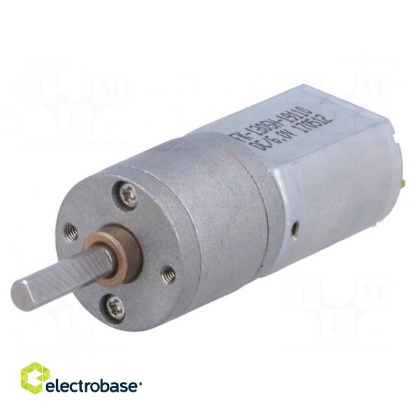 Motor: DC | with gearbox | 6VDC | 2.9A | Shaft: D spring | 30rpm | 488: 1 image 1