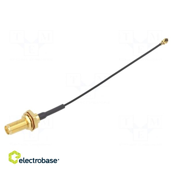 Cable: coaxial | Cable: 1.13 mm Micro-cable | 0.1m | AMC,SMA | female image 1