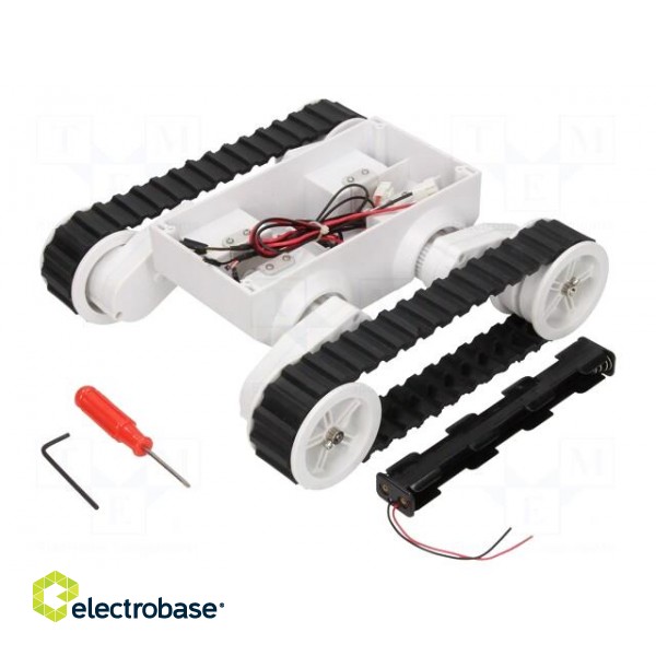 Tracked chassis | white | 245x225x75mm | 7.2VDC | Mot.qty: 2 image 1