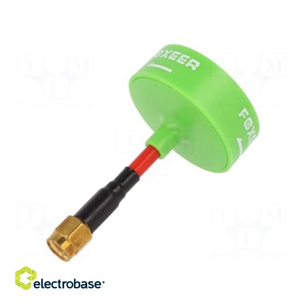 Antenna | green | 12g | SMA | 5.8GHz | 35x62mm | 50Ω | Antenna: WiFi | 3dBi paveikslėlis 1