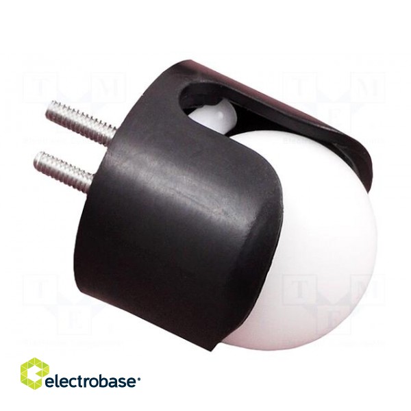Ball casters | screw | Ø: 19.1mm | Tip mat: plastic | H: 23.1mm