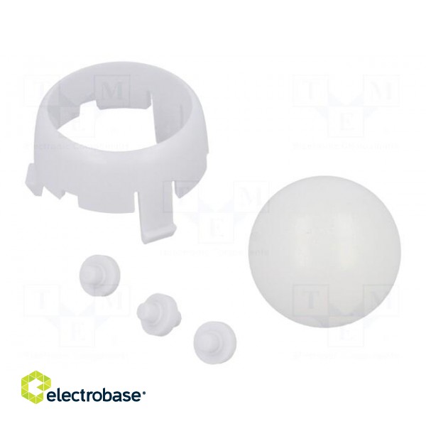 Ball casters | white | Kit: ball,housing | push-in | Tip mat: plastic image 1