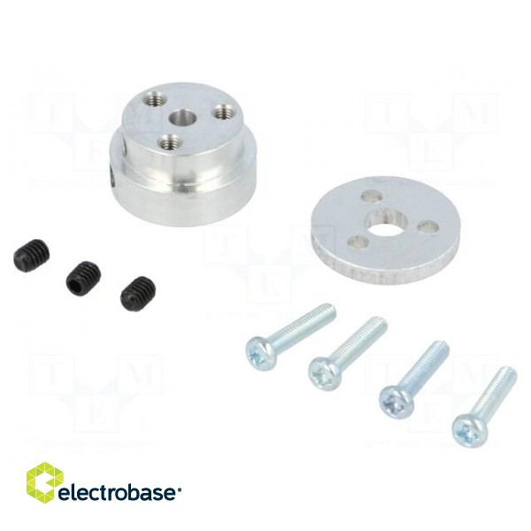 Bracket wheel | Kit: adapter,mounting screws | Shaft: D spring image 1