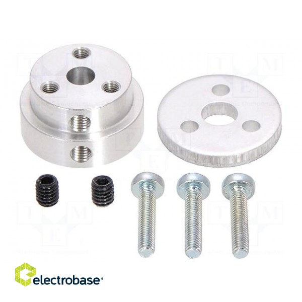 Bracket wheel | Kit: adapter,mounting screws | Shaft: D spring