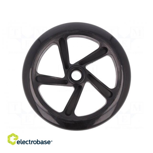 Wheel | black | Pcs: 1 | push-in | Ø: 200mm | Plating: polyurethane