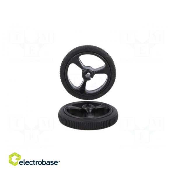 Wheel | black | Shaft: D spring | Pcs: 2 | push-in | Ø: 32mm | W: 7mm фото 3