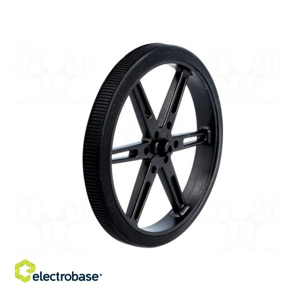 Wheel | black | Shaft: D spring | push-in | Ø: 80mm | Shaft dia: 3mm image 2