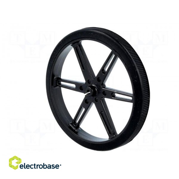 Wheel | black | Shaft: D spring | push-in | Ø: 80mm | Shaft dia: 3mm image 4