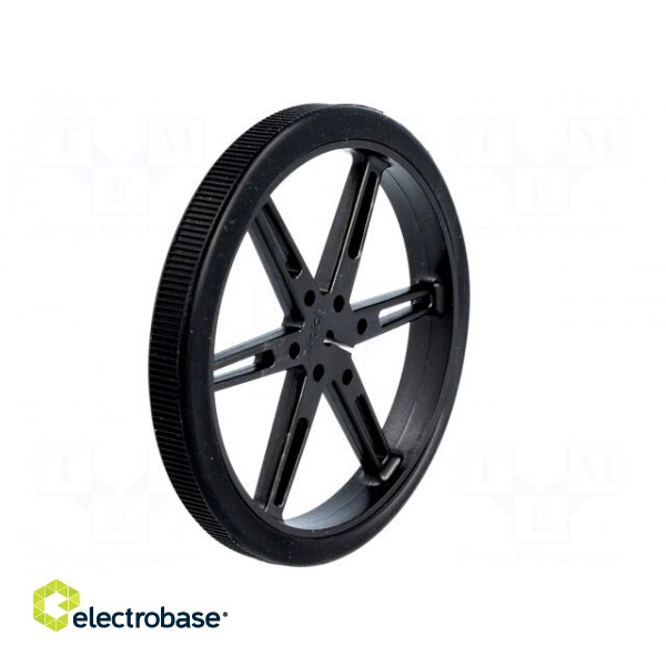 Wheel | black | Shaft: D spring | Pcs: 2 | push-in | Ø: 80mm | W: 10mm image 6