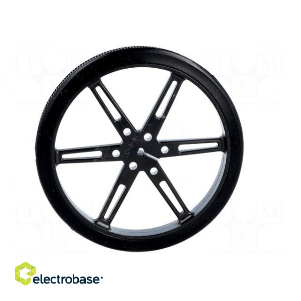 Wheel | black | Shaft: D spring | push-in | Ø: 80mm | Shaft dia: 3mm image 7