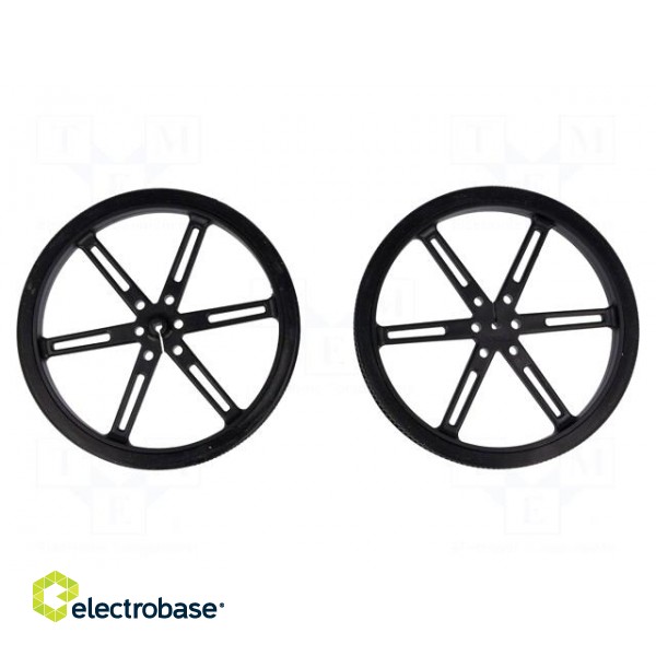 Wheel | black | Shaft: D spring | Pcs: 2 | push-in | Ø: 90mm | W: 10mm image 1