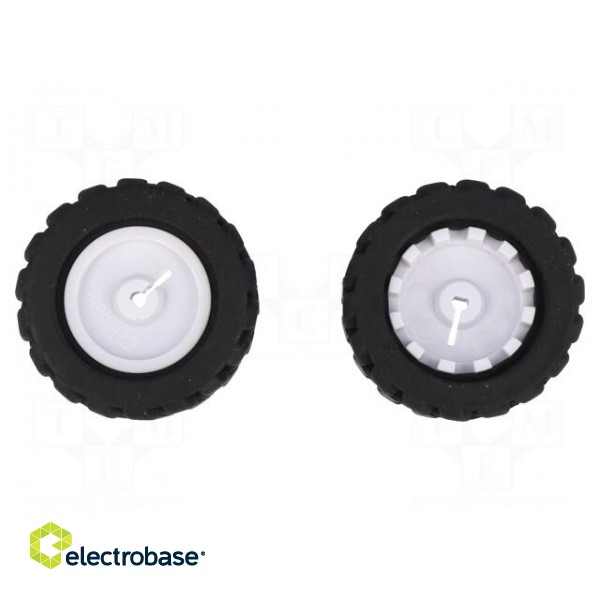 Wheel | black | Shaft: D spring | Pcs: 2 | push-in | Ø: 42mm | W: 19mm paveikslėlis 1