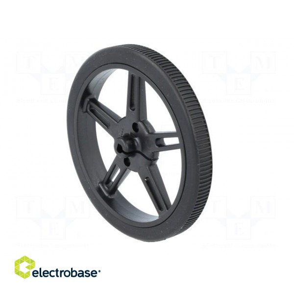 Wheel | black | Shaft: D spring | Pcs: 2 | push-in | Ø: 60mm | W: 8mm image 2