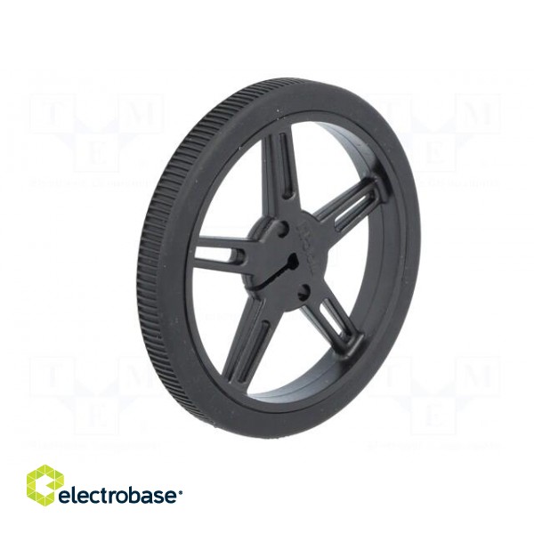 Wheel | black | Shaft: D spring | Pcs: 2 | push-in | Ø: 60mm | W: 8mm image 4