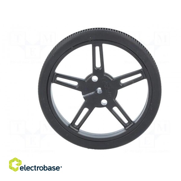 Wheel | black | Shaft: D spring | Pcs: 2 | push-in | Ø: 60mm | W: 8mm image 5