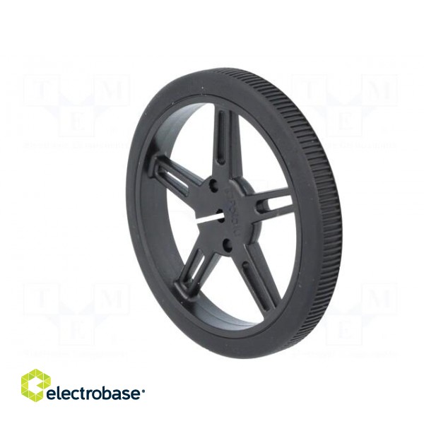 Wheel | black | Shaft: D spring | Pcs: 2 | push-in | Ø: 60mm | W: 8mm image 6