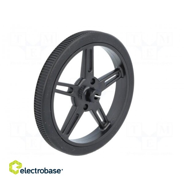 Wheel | black | Shaft: D spring | Pcs: 2 | push-in | Ø: 60mm | W: 8mm image 8