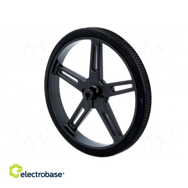 Wheel | black | Shaft: D spring | Pcs: 2 | push-in | Ø: 70mm | W: 8mm image 4