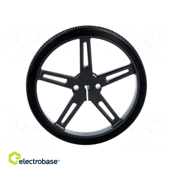 Wheel | black | Shaft: D spring | Pcs: 2 | push-in | Ø: 70mm | W: 8mm image 7