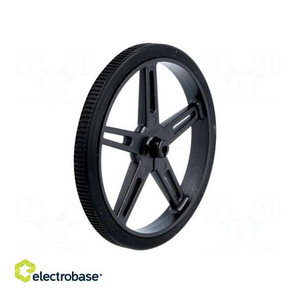 Wheel | black | Shaft: D spring | Pcs: 2 | push-in | Ø: 70mm | W: 8mm image 2