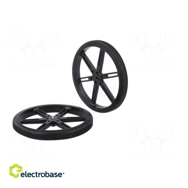 Wheel | black | Shaft: D spring | Pcs: 2 | push-in | Ø: 90mm | W: 10mm image 4
