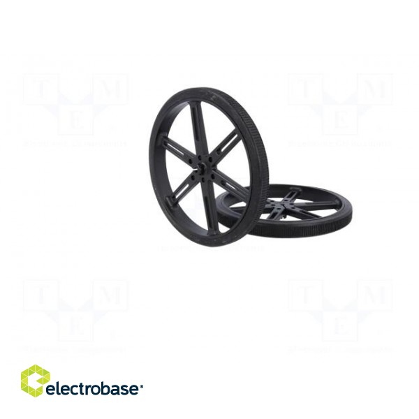 Wheel | black | Shaft: D spring | Pcs: 2 | push-in | Ø: 90mm | W: 10mm image 8