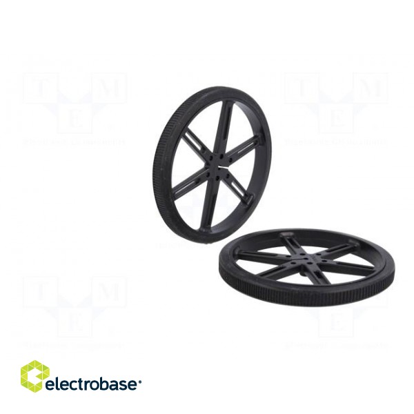Wheel | black | Shaft: D spring | Pcs: 2 | push-in | Ø: 90mm | W: 10mm image 2