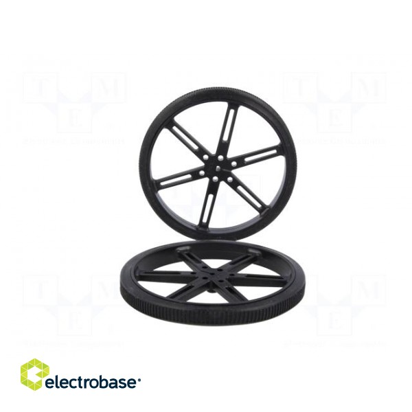 Wheel | black | Shaft: D spring | Pcs: 2 | push-in | Ø: 90mm | W: 10mm image 3