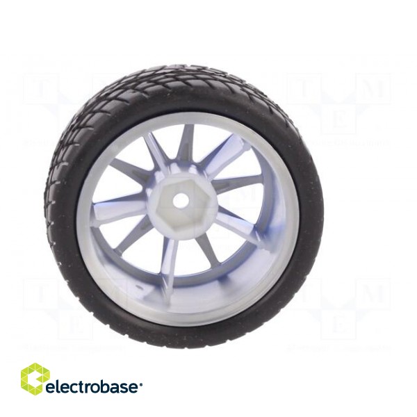 Wheel | blue | Shaft: smooth | screw | Ø: 65mm | Plating: rubber | W: 26mm image 7