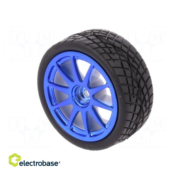 Wheel | blue | Shaft: smooth | Pcs: 2 | screw | Ø: 65mm | Plating: rubber image 4