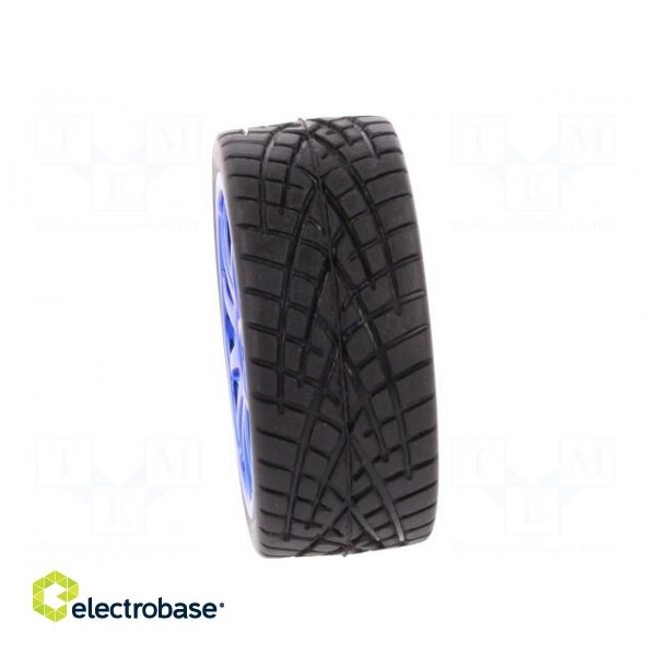 Wheel | blue | Shaft: smooth | Pcs: 2 | screw | Ø: 65mm | Plating: rubber image 5