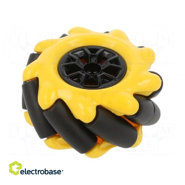 Wheel | yellow-black | Shaft: screw | screw | Ø: 48mm | Plating: rubber