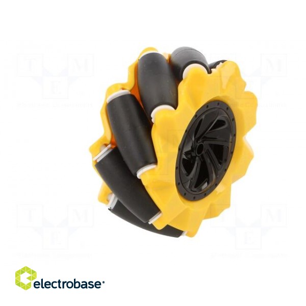 Wheel | yellow-black | Shaft: screw | screw | Ø: 80mm | Plating: rubber image 2